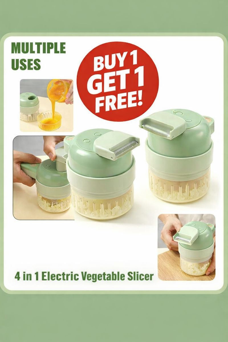 4 in 1 Handheld Electric Vegetable Chopper Cutter Set