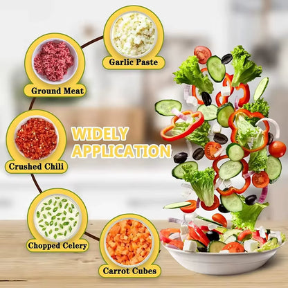 4 in 1 Handheld Electric Vegetable Chopper Cutter Set